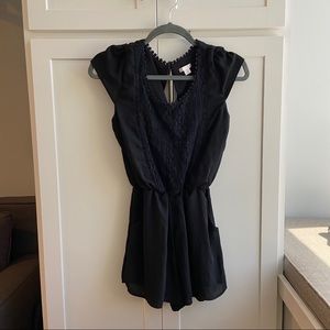 Cute black embroidered summer romper